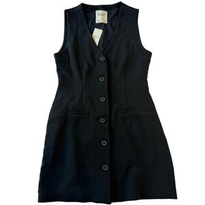 Abercrombie & Fitch Mara Vest Mini Dress Black XS Petite NWT Chic Quiet Luxury